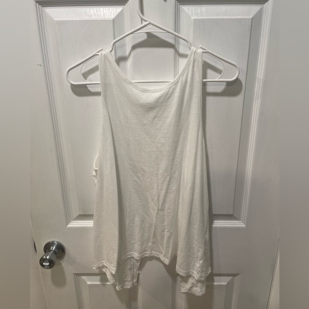 J.Crew Cotton Tie Back Tank Top, Size L, white